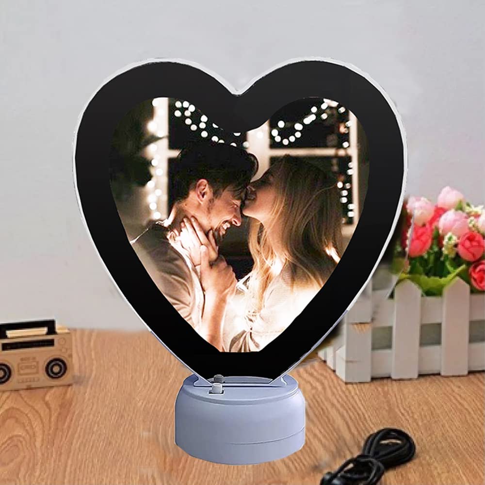 Magic Photo Frame Heart + Round Shape with Led light