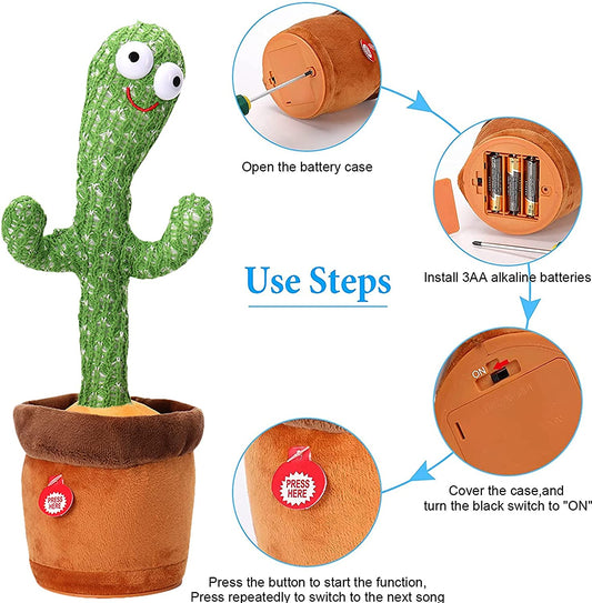 Rechargeable Portable Twisting Music Song Dancing Cactus Toy