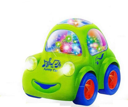 Fun Car Light for Kids with 360 Degree Rotation and Sound Toy, Pull Back Toy Vehicle | Musical Toy for Boys, Girls