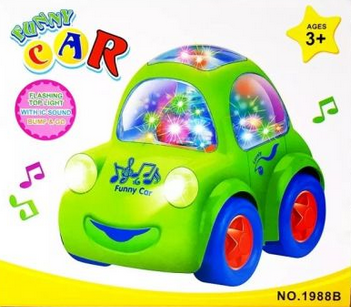 Fun Car Light for Kids with 360 Degree Rotation and Sound Toy, Pull Back Toy Vehicle | Musical Toy for Boys, Girls