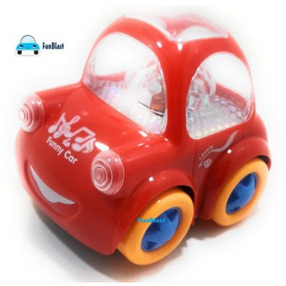 Fun Car Light for Kids with 360 Degree Rotation and Sound Toy, Pull Back Toy Vehicle | Musical Toy for Boys, Girls