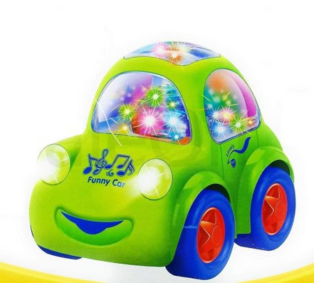 Fun Car Light for Kids with 360 Degree Rotation and Sound Toy, Pull Back Toy Vehicle | Musical Toy for Boys, Girls