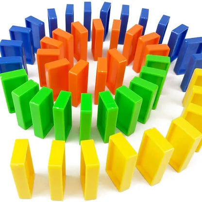 Domino Train with Building and Stacking Blocks Set