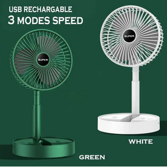 Rechargeable Fan Mini Foldable Telescopic Fan Low Noise Portable Folding Telescopic Small Desktop High Battery Life USB Floor Fan For Student Dormitory Home Outdoor Camping Office